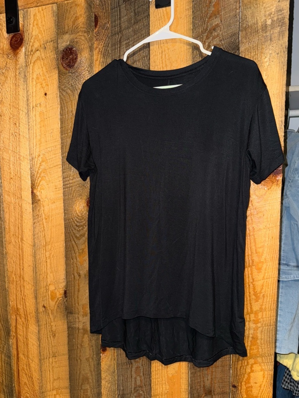 Women's Black Short Sleeve Oversized High-Low Tee